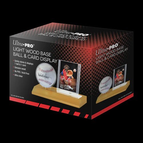 Ultra Pro: Baseball & Card Wood Display Holder (Light Wood Gold) - Collector Store LLC