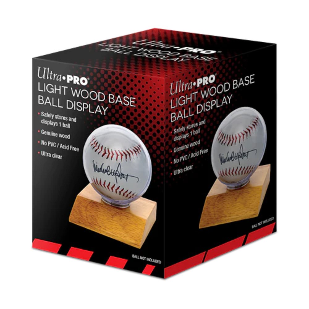 Ultra Pro: Baseball Wood Base Display Holder (Light Wood) - Collector Store LLC