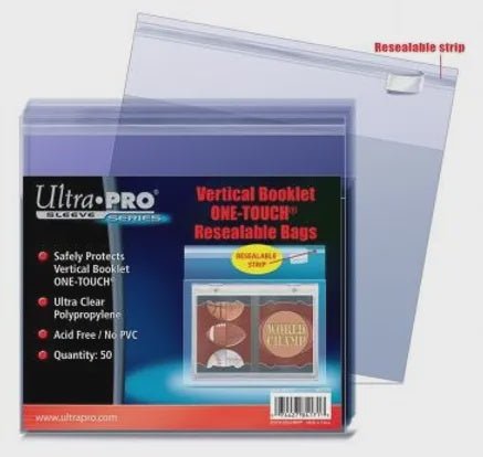 Ultra Pro: Vertical Booklet One Touch Resealable Bags (50ct) - Collector Store LLC