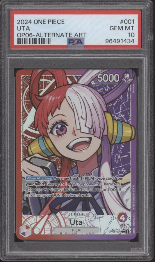 Uta One Piece Card Game Wings of the Captain Alternate Art #001 PSA 10 - Collector Store LLC