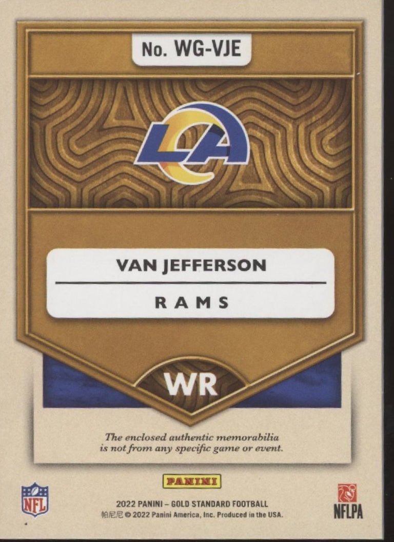 Van Jefferson 2022 Panini Gold Standard White Gold Swatch 294/299 #WG - VJE - Collector Store LLC