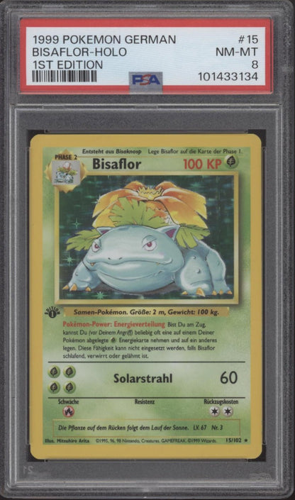 Venusaur Pokemon Base Set 1st Edition Holo German #2 PSA 8 #2 - Collector Store LLC