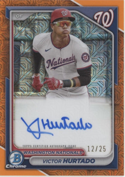 Victor Hurtado 2024 Bowman Chrome Orange Mojo Refractor Auto 12/25 #BMA - VH - Collector Store LLC