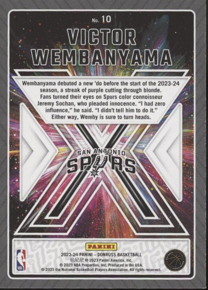 Victor Wembanyama 2023 - 24 Panini Donruss Great X - Pectations RC #10 #2 - Collector Store LLC