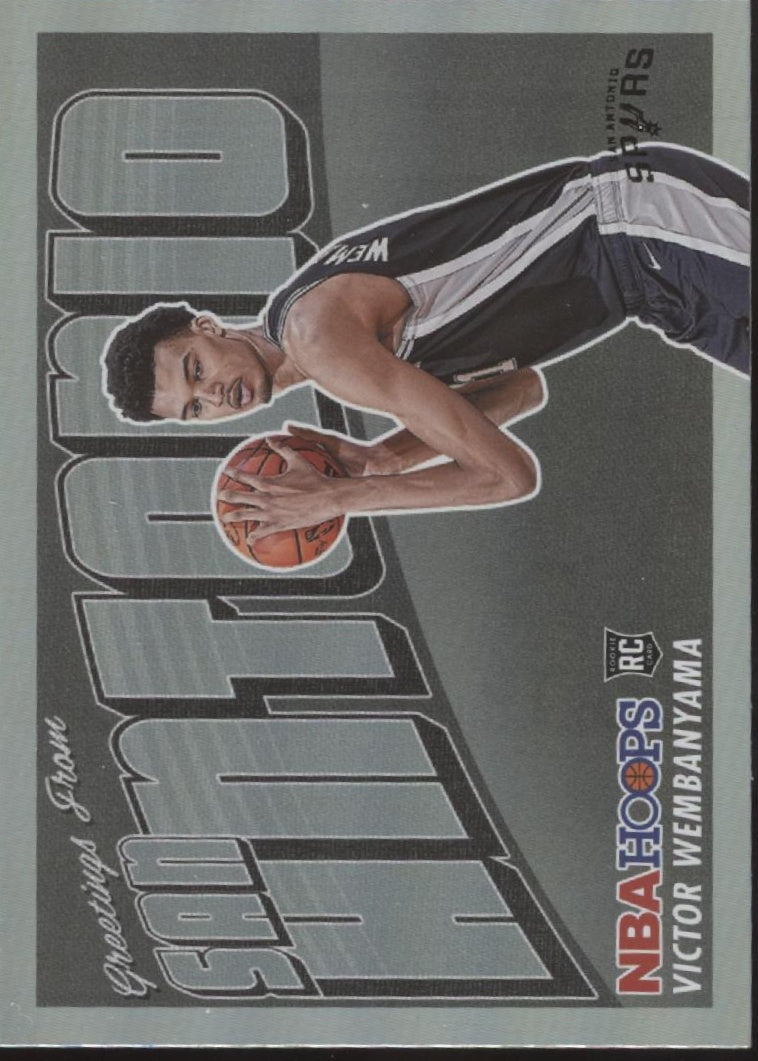 Victor Wembanyama 2023 - 24 Panini Hoops Greetings from San Antonio Foil RC #1 - Collector Store LLC