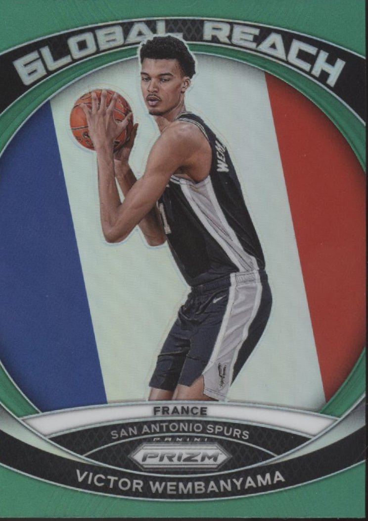 Victor Wembanyama 2023 - 24 Panini Prizm Global Reach France Green Prizm RC #2 - Collector Store LLC