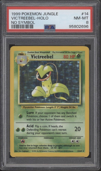 Victreebel Pokemon Jungle No Symbol Holo #14 PSA 8 - Collector Store LLC Victreebel Pokemon Jungle No Symbol Holo #14 PSA 8 - Collector Store LLC
