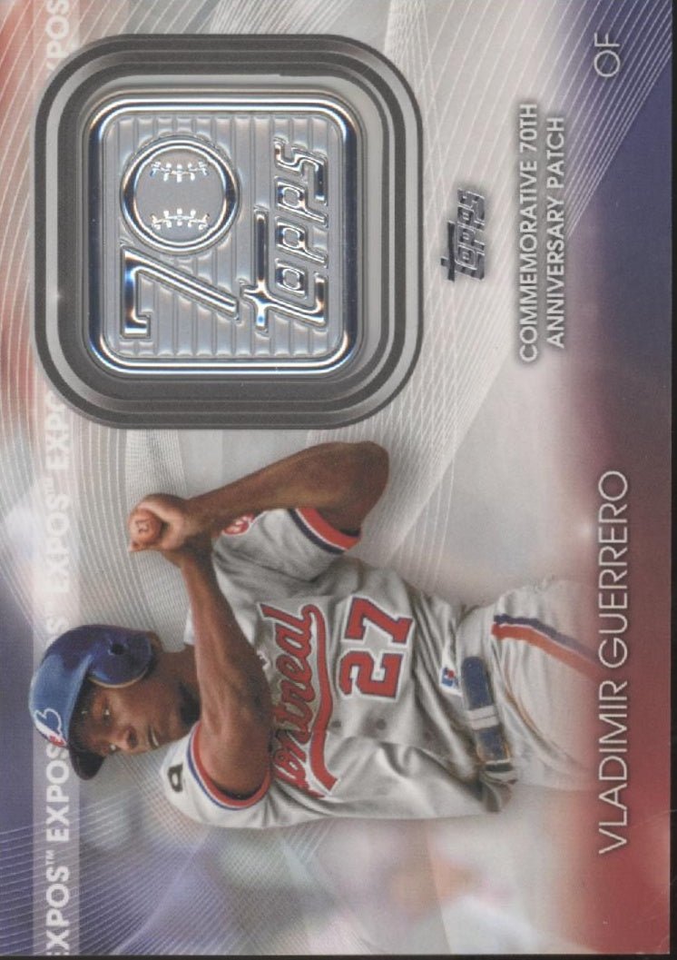 Vladimir Guerrero 2021 Topps Series 1 70th Anniversary Logo Patch #70LP - VG - Collector Store LLC