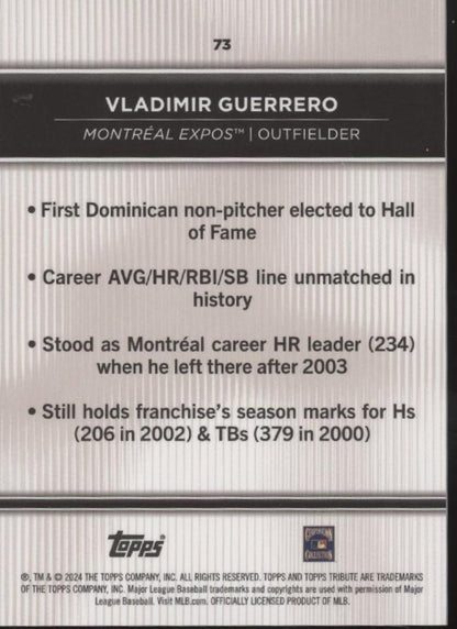 Vladimir Guerrero 2024 Topps Tribute #73 - Collector Store LLC