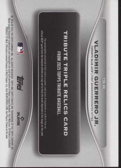 Vladimir Guerrero Jr. 2025 Topps Tribute Green Swatches 30/99 TTR - VG - Collector Store LLC