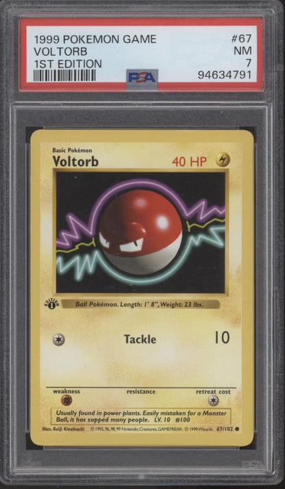 Voltorb Pokemon Base Set 1st Edition #67 PSA 7 - Collector Store LLC