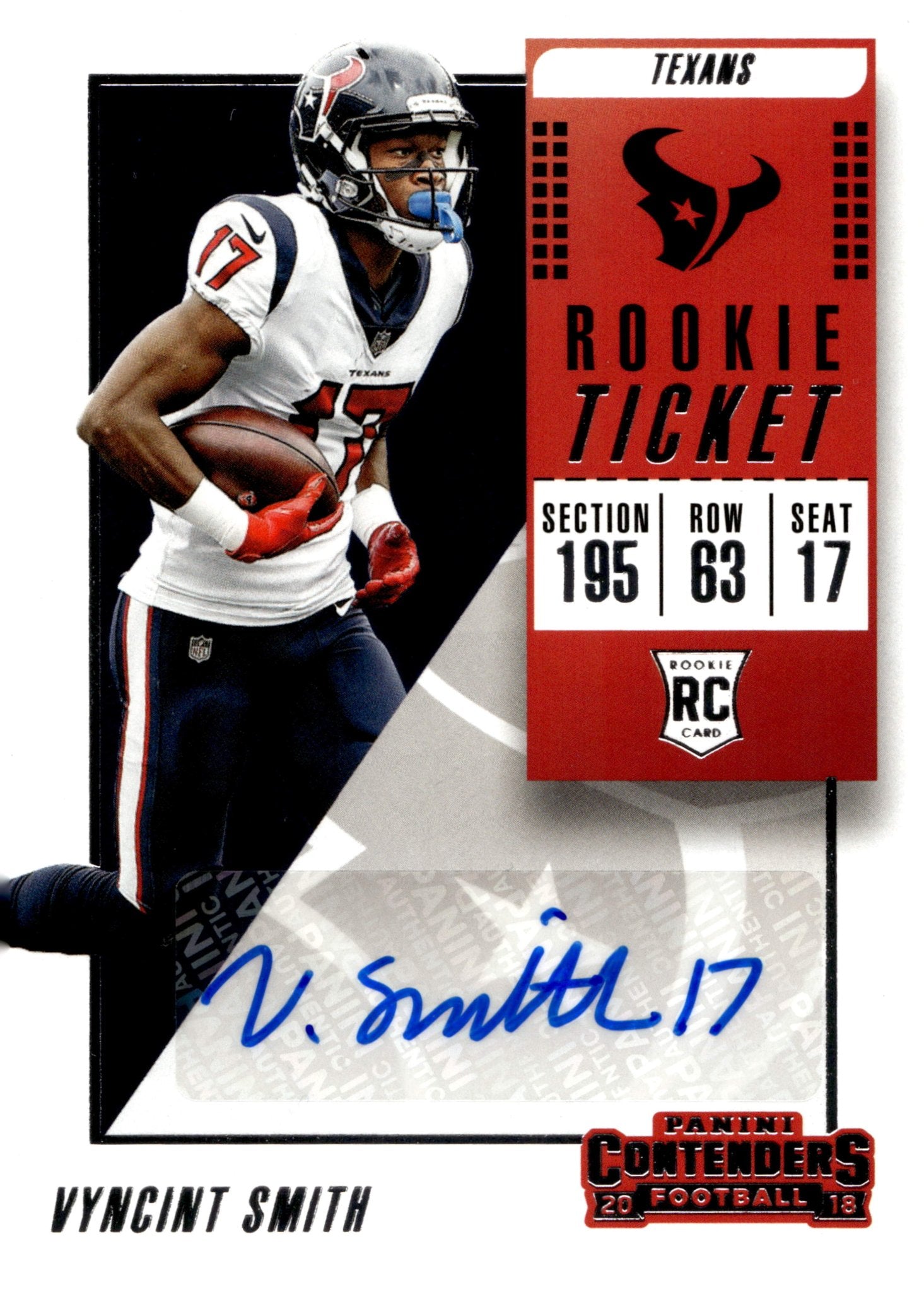 Vyncint Smith 2018 Panini Contenders Rookie Ticket RC Auto #331 - Collector Store LLC