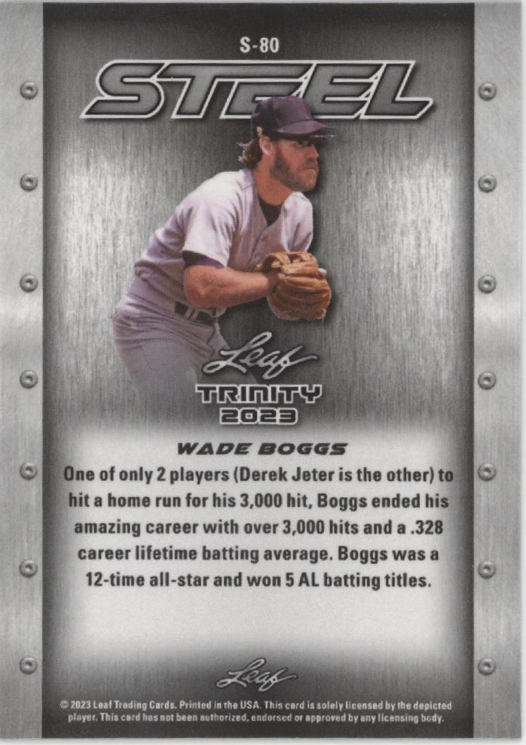 Wade Boggs 2023 Leaf Trinity Steel #S - 80 - Collector Store LLC