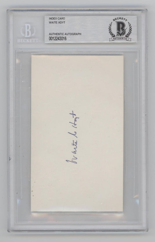 Waite Hoyt Index Card with Beckett Authentic Auto - Collector Store LLC