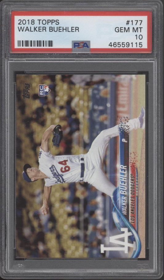 Walker Buehler 2018 Topps Series 1 RC #177 PSA 10 - Collector Store LLC