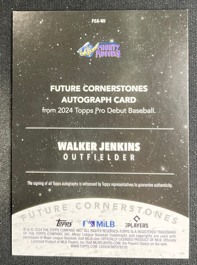 Walker Jenkins 2024 Topps Pro Debut Future Cornerstones Orange Foil Auto 09/25 - Collector Store LLC