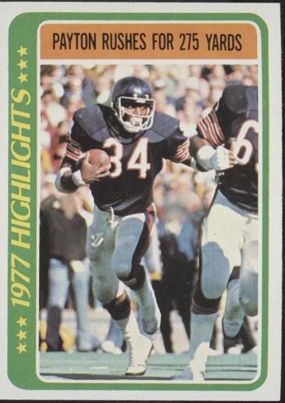 Walter Payton 1978 Topps Rushes for 275 Yards #3 EX - NM #1 - Collector Store LLC