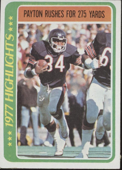 Walter Payton 1978 Topps Rushes for 275 Yards #3 EX - NM #6 - Collector Store LLC