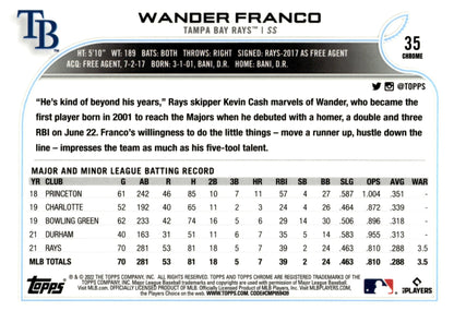 Wander Franco 2022 Topps Chrome RC #35 - Collector Store LLC