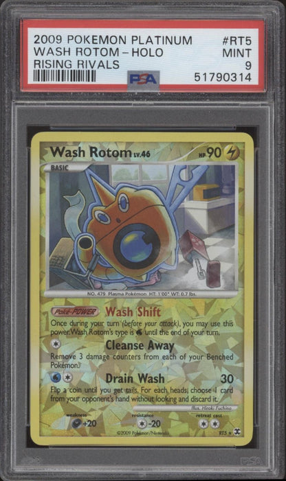Wash Rotom Pokemon Platinum Rising Rivals Holo #RT5 PSA 9 - Collector Store LLC