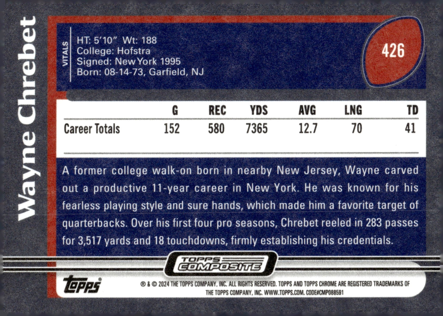 Wayne Chrebet 2023 Topps Composite #426 - Collector Store LLC