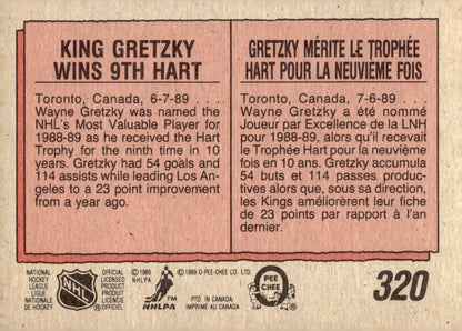 Wayne Gretzky 1989 - 90 O - Pee - Chee Hart Trophy #320 - Collector Store LLC