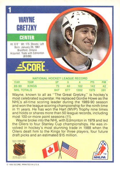 Wayne Gretzky 1990 - 91 Score #1 #1 - Collector Store LLC