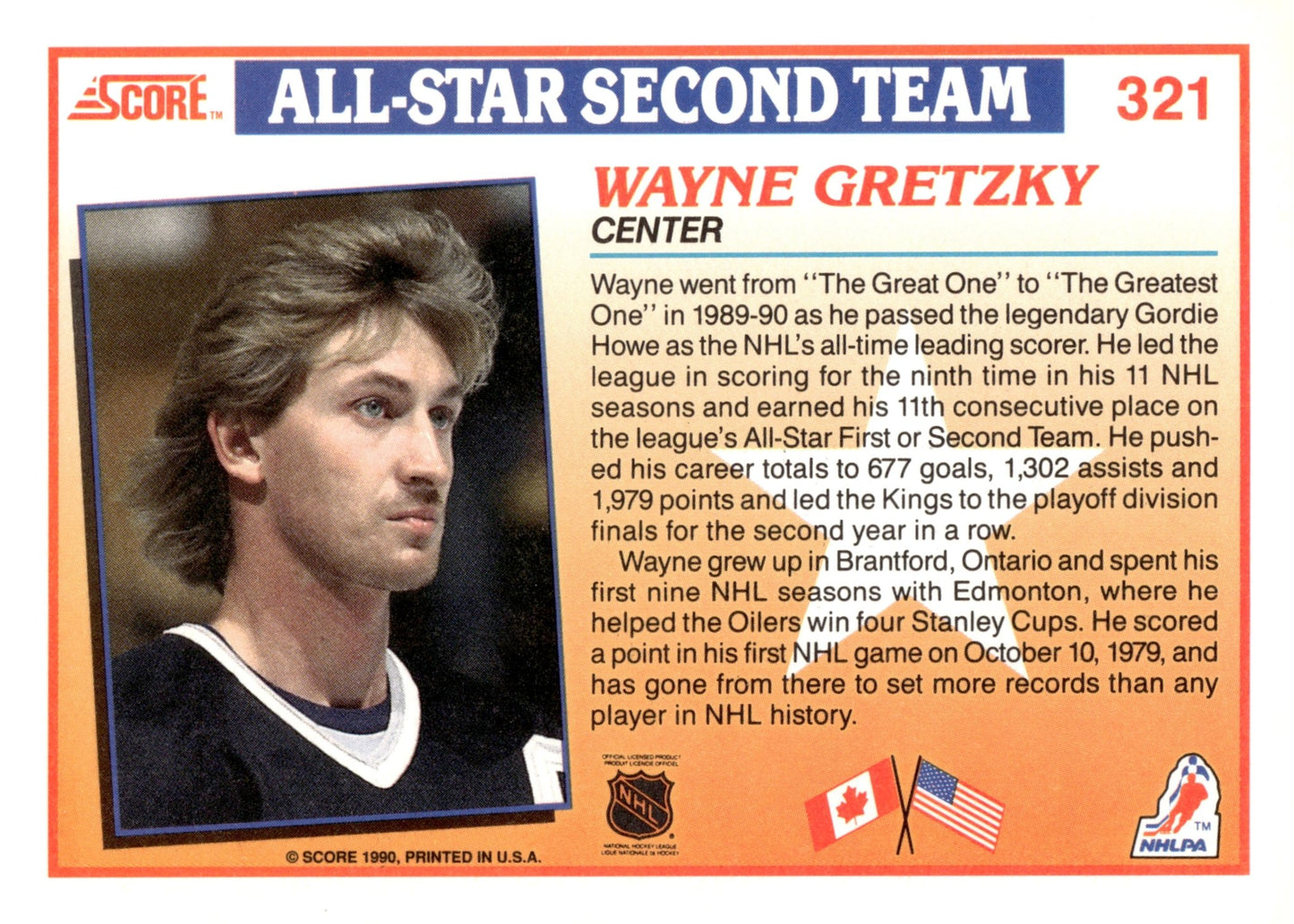 Wayne Gretzky 1990 - 91 Score #321 - Collector Store LLC