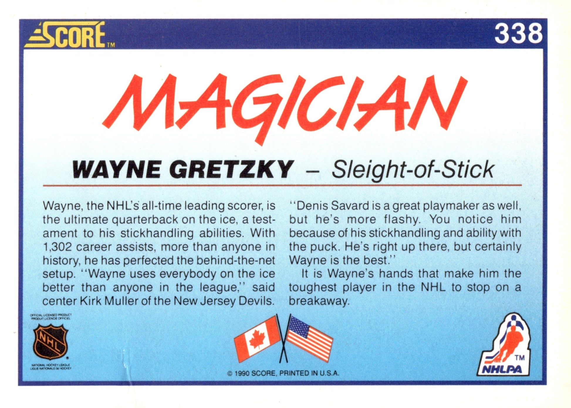 Wayne Gretzky 1990 - 91 Score #338 #1 - Collector Store LLC