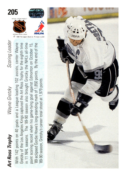 Wayne Gretzky 1990 - 91 Upper Deck Art Ross Trophy Winner #205 #1 - Collector Store LLC