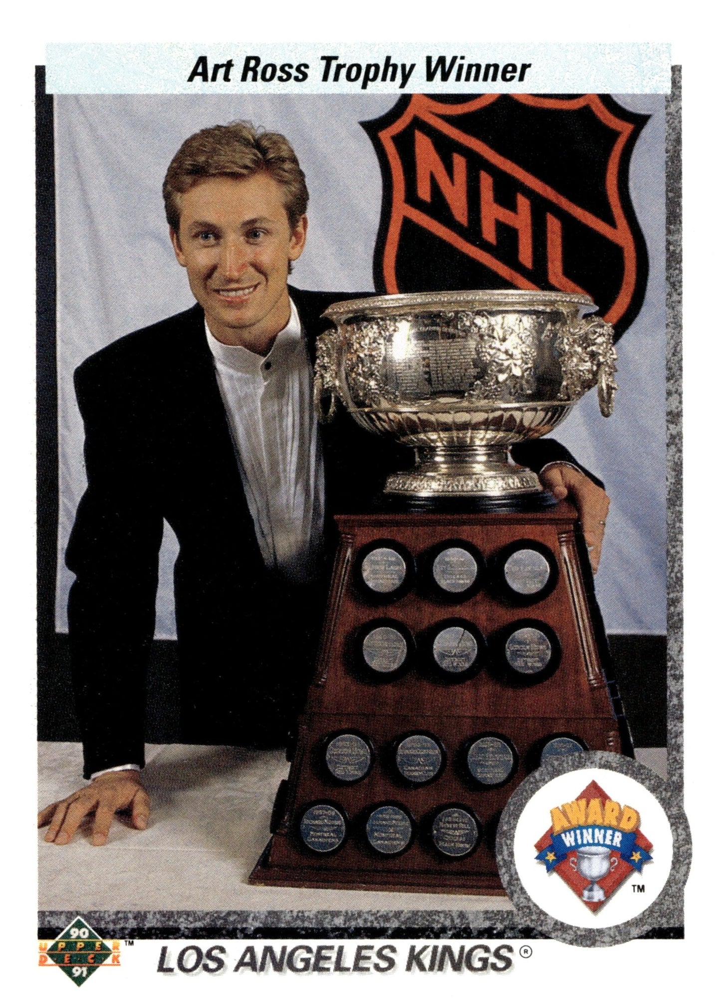 Wayne Gretzky 1990 - 91 Upper Deck Art Ross Trophy Winner #205 #1 - Collector Store LLC