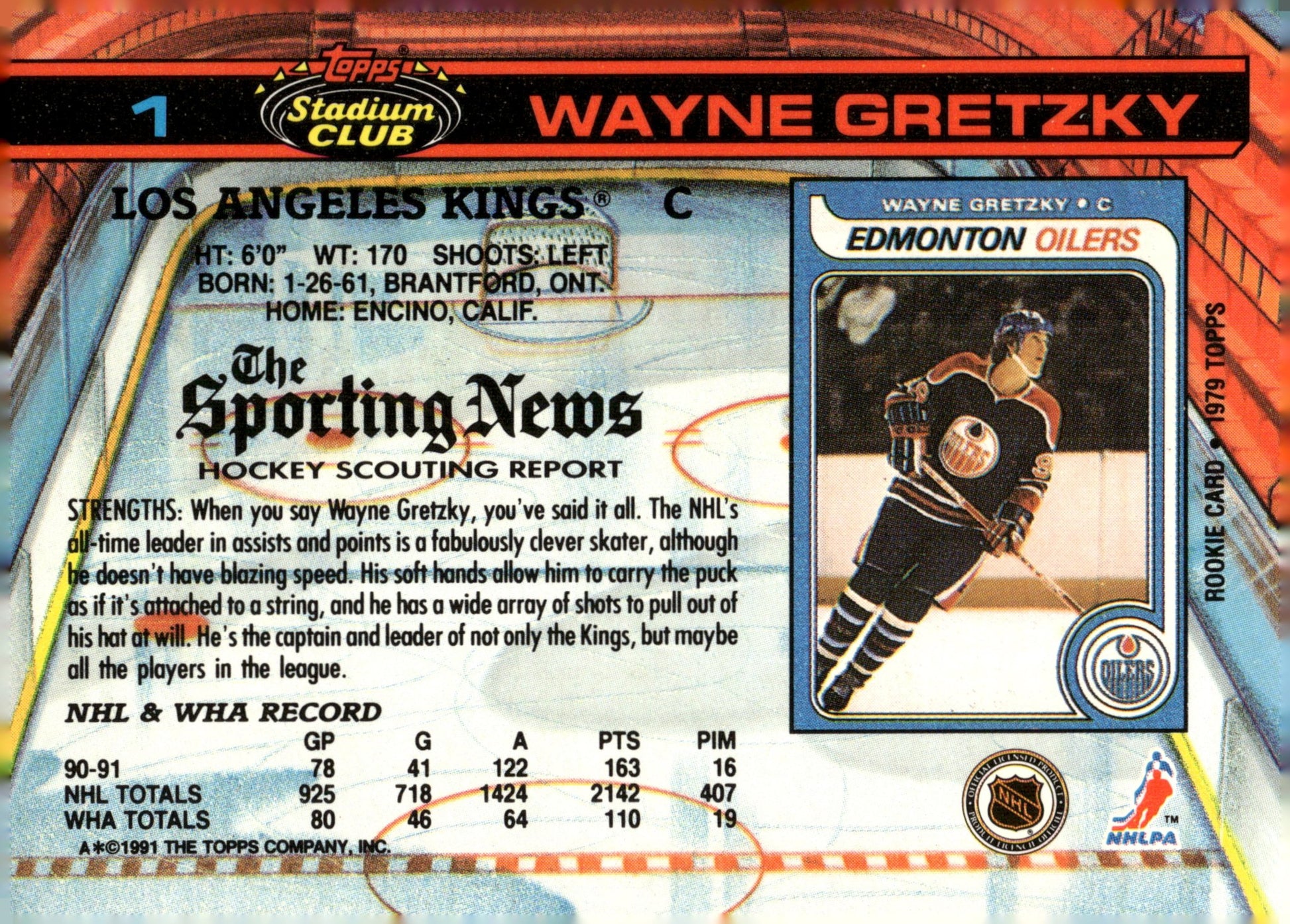 Wayne Gretzky 1991 - 92 Topps Stadium Club #1 - Collector Store LLC