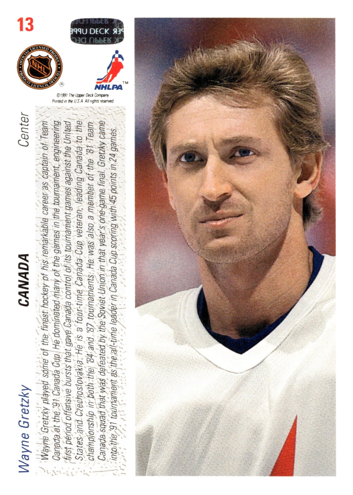 Wayne Gretzky 1991 - 92 Upper Deck #13 - Collector Store LLC