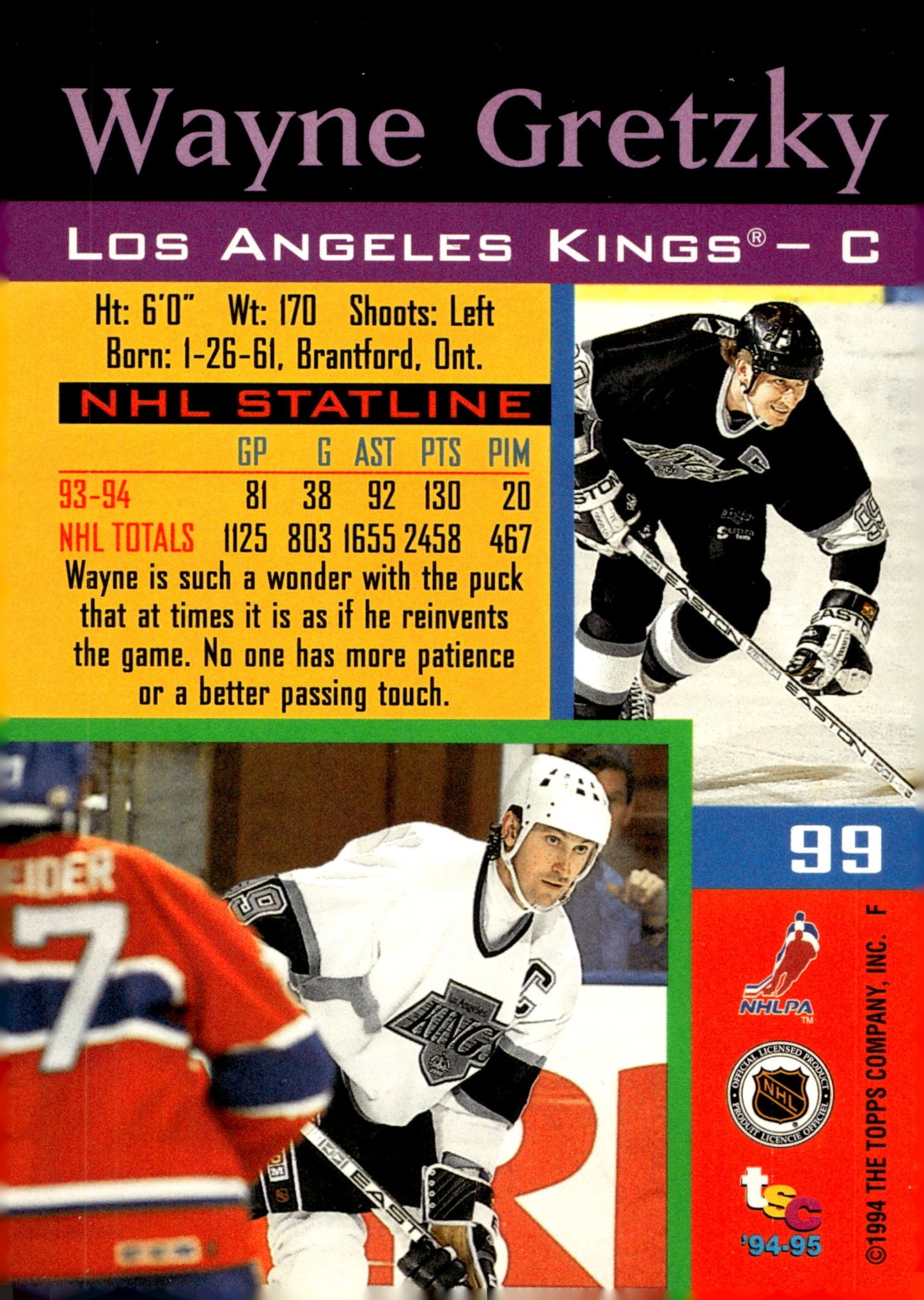 Wayne Gretzky 1994 - 95 Topps Stadium Club #99 - Collector Store LLC