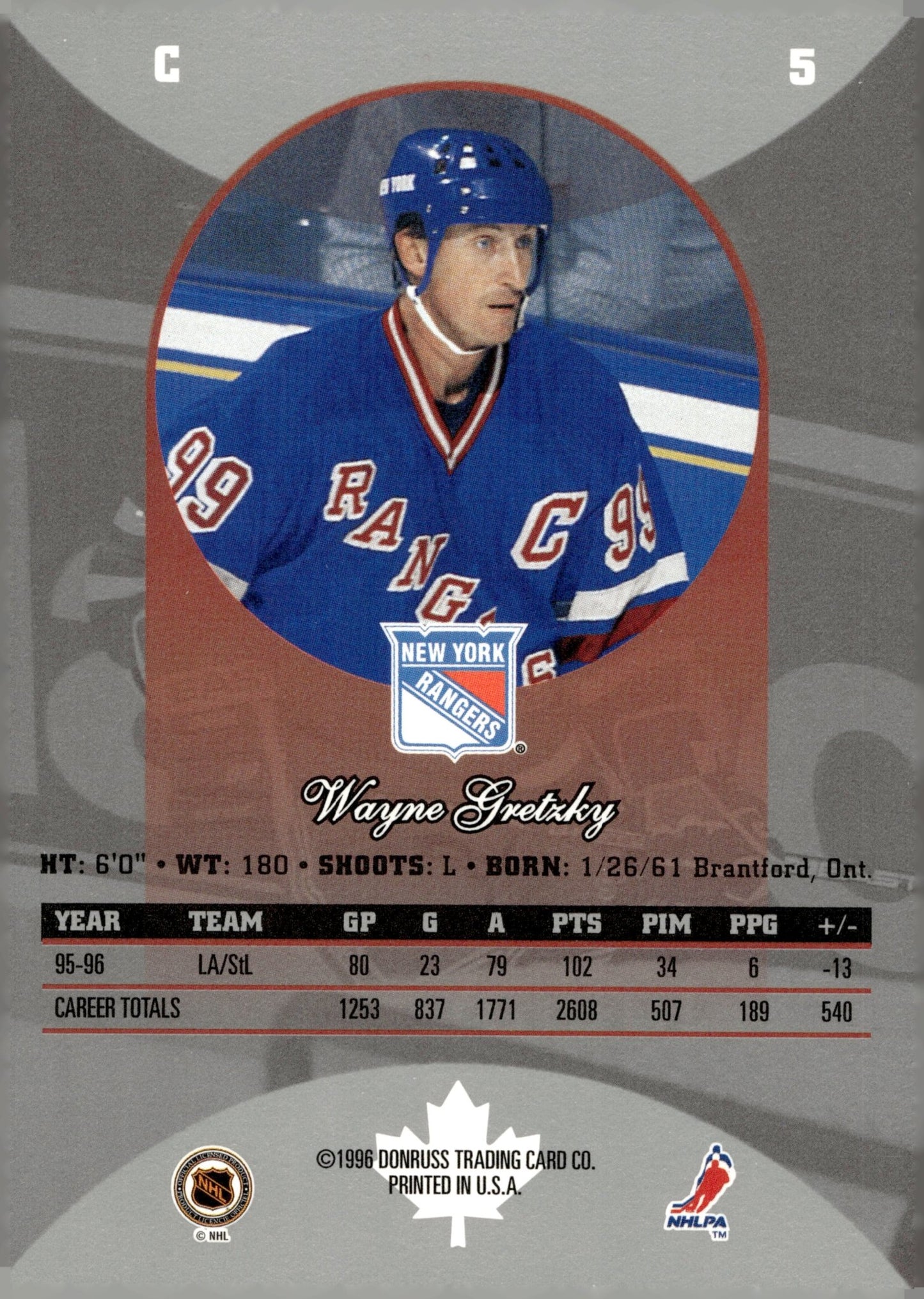 Wayne Gretzky 1996 - 97 Donruss Canadian Ice #5 - Collector Store LLC