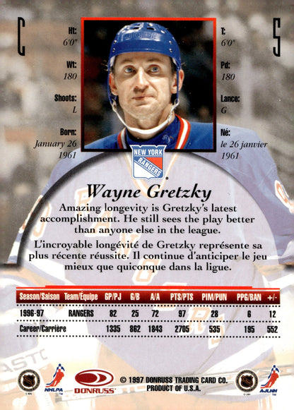 Wayne Gretzky 1997 - 98 Donruss Canadian Ice #5 - Collector Store LLC