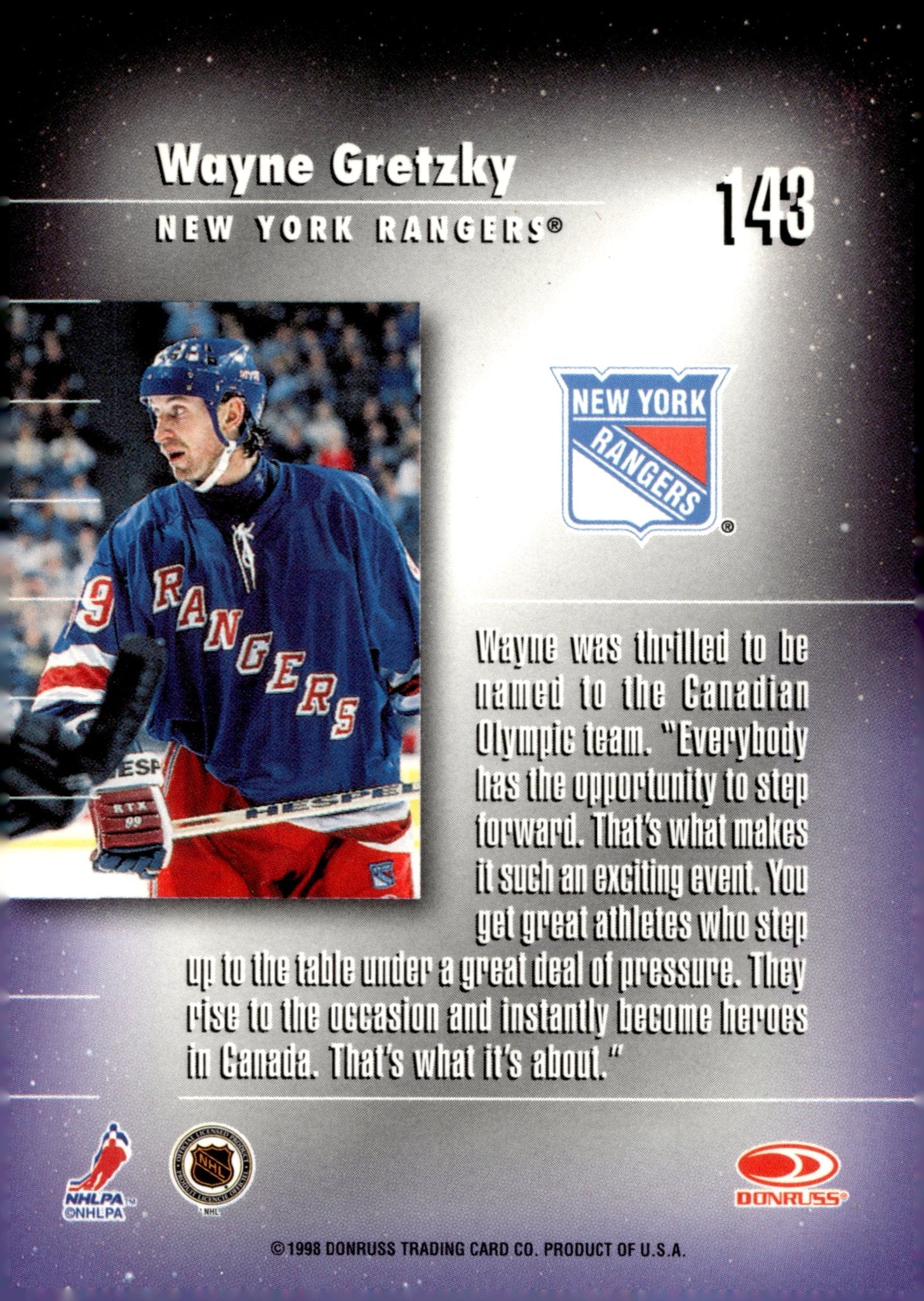 Wayne Gretzky 1997 - 98 Donruss Elite Generations #143 - Collector Store LLC