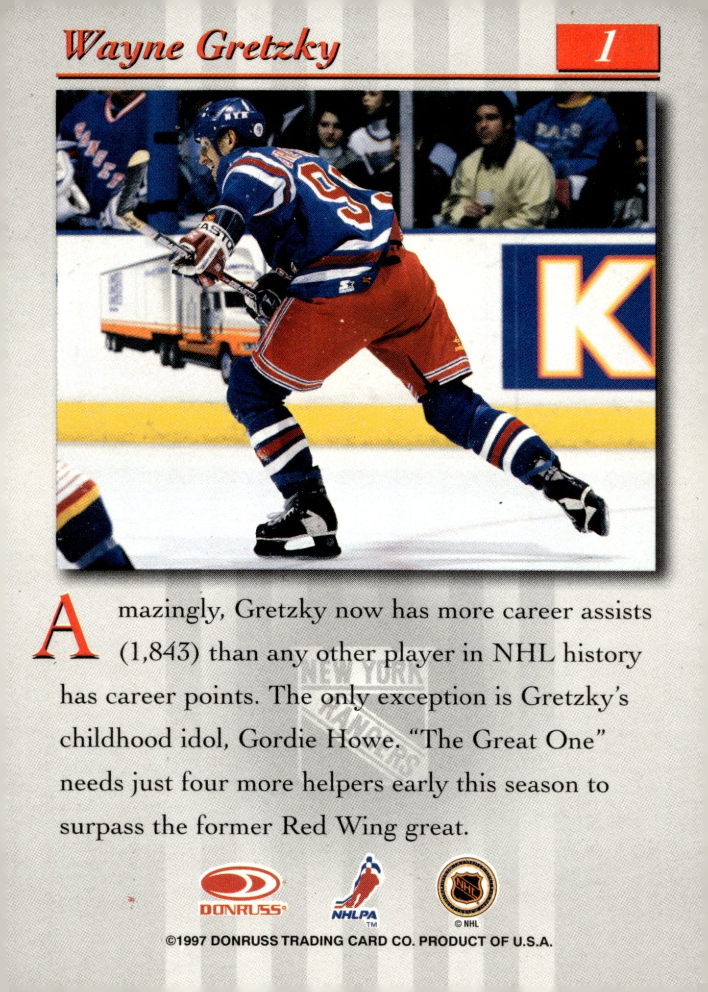 Wayne Gretzky 1997 - 98 Donruss Studio #1 - Collector Store LLC