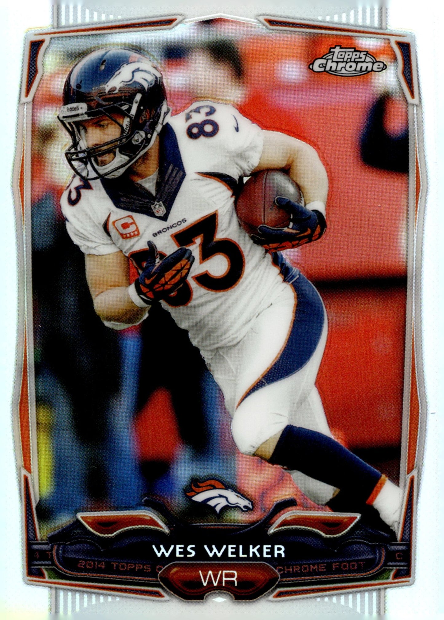 Wes Welker 2014 Topps Chrome Refractor Mini #26 - Collector Store LLC