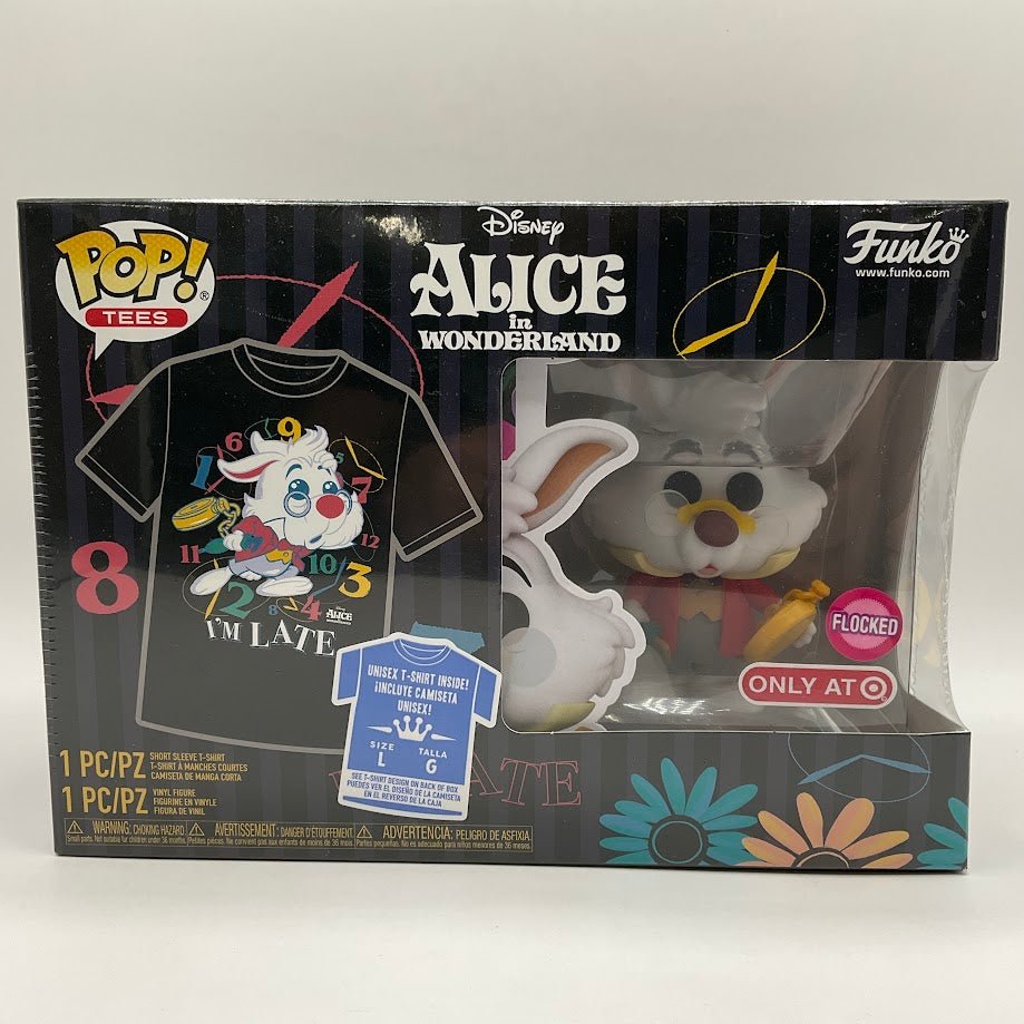 White Rabbit Funko Pop & Tee Alice in Wonderland #1062 Flocked Target Size L - Collector Store LLC