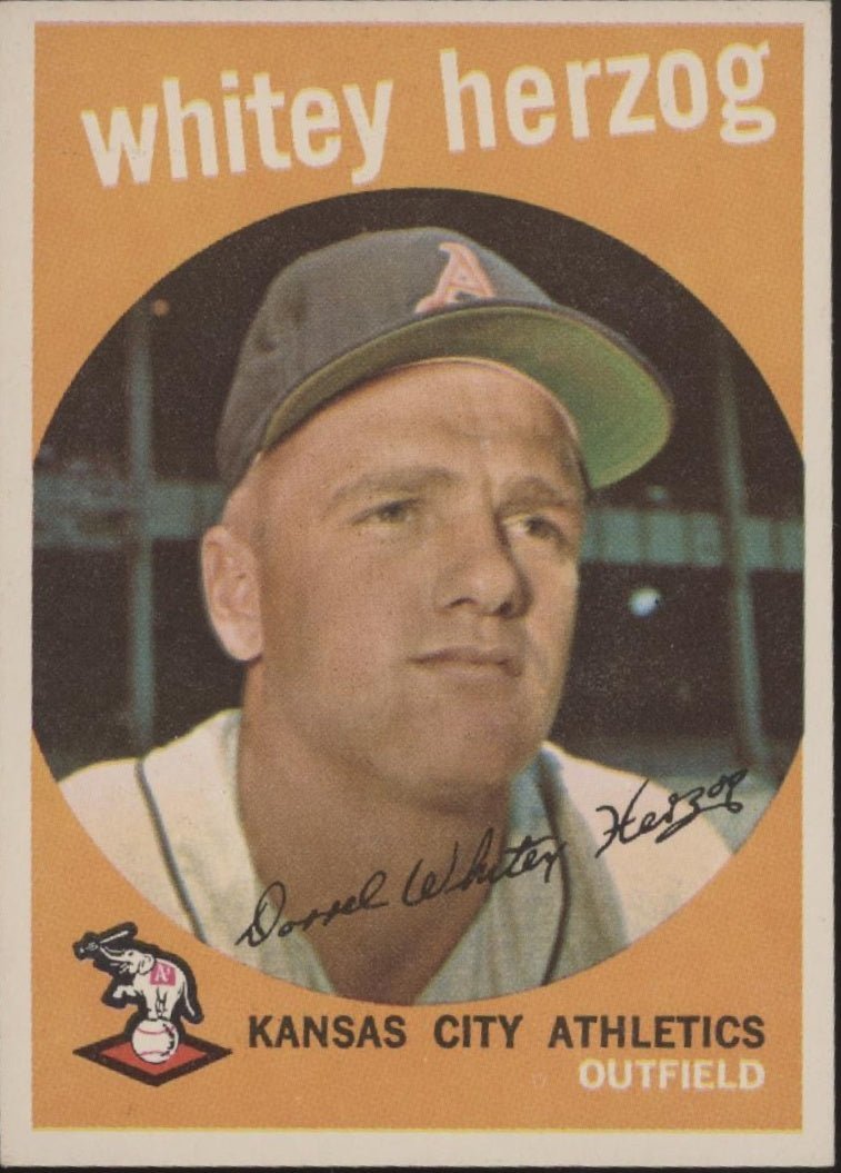 Whitey Herzog 1959 Topps #392 Kansas City Athletics EX - Collector Store LLC