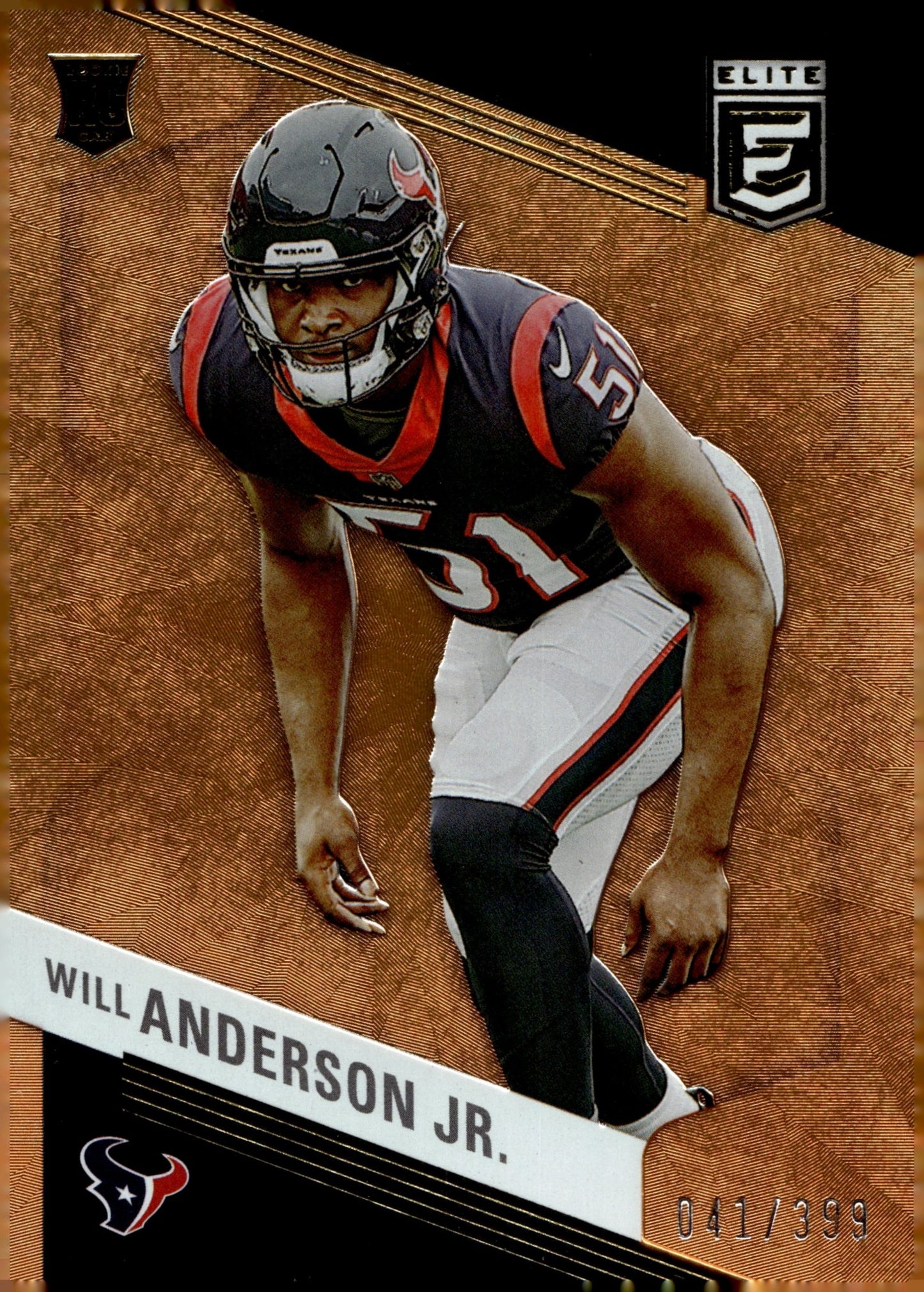 Will Anderson Jr. 2023 Panini Donruss Elite Orange RC 041/399 #196 - Collector Store LLC