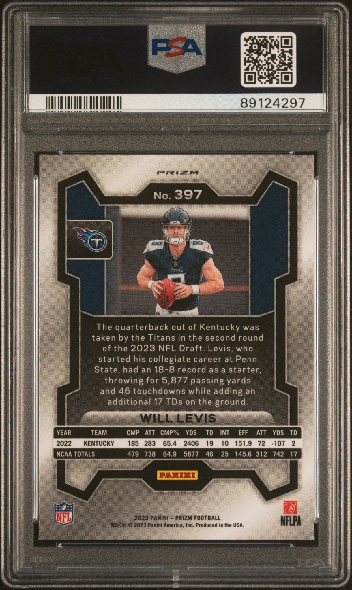 Will Levis 2023 Panini Prizm Silver Prizm RC #397 PSA 9 - Collector Store LLC