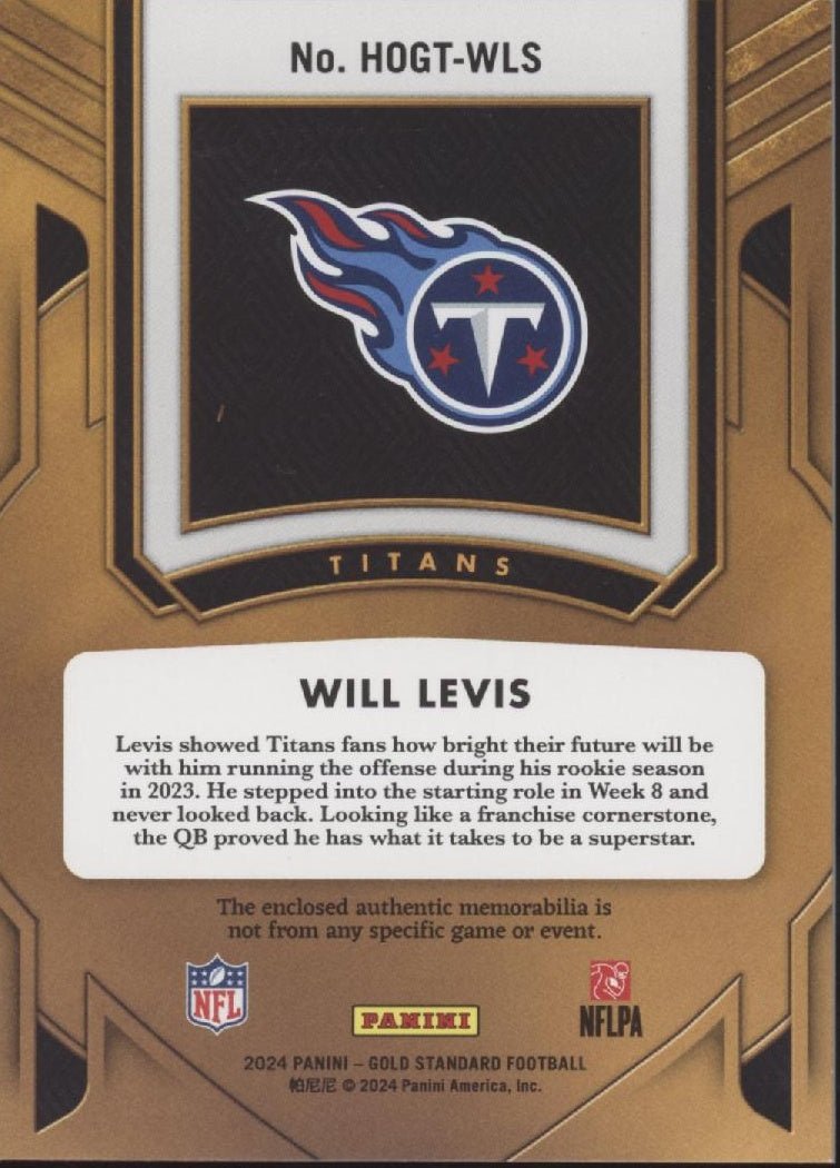 Will Levis 2024 Panini Gold Standard Heart of Gold Swatch 035/199 #HOGT - WLS - Collector Store LLC