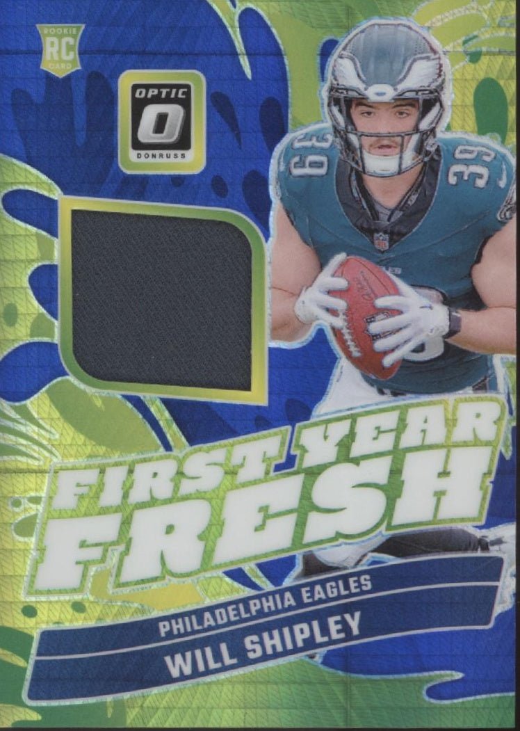 Will Shipley 2024 Panini Donruss Optic 1st Year Fresh Green Hyper Swatch RC - Collector Store LLC