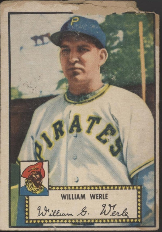 William Werle 1952 Topps #73 Pittsburgh Pirates PR - Collector Store LLC