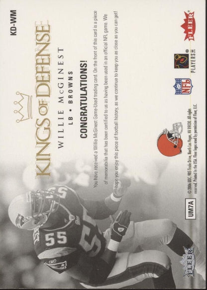 Willie McGinest 2006 Fleer Ultra Kings of Defense Swatch #KD - WM - Collector Store LLC