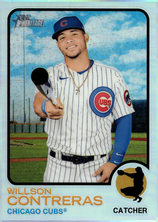 Willson Contreras 2022 Topps Heritage Chrome Refractor 028/673 #46 - Collector Store LLC