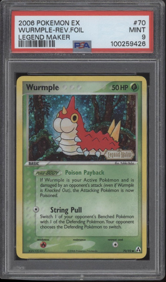 Wurmple Pokemon Legend Maker Reverse Foil 70 PSA 9 - Collector Store LLC