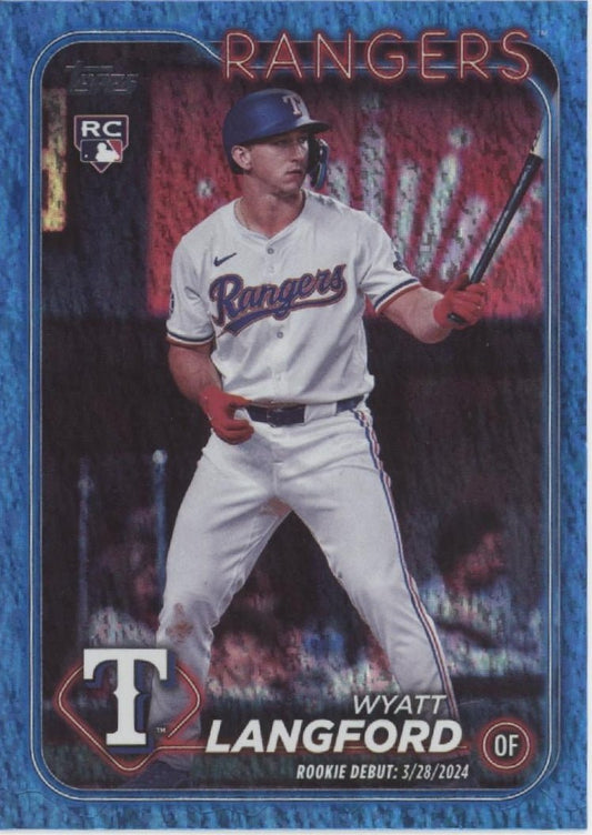 Wyatt Langford 2024 Topps Update Series Blue Foil RC 739/999 #US341 - Collector Store LLC